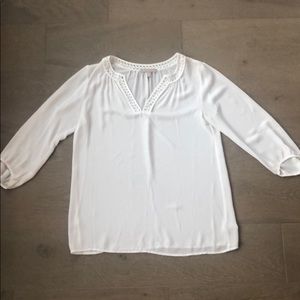 White 3/4 length Blouse
